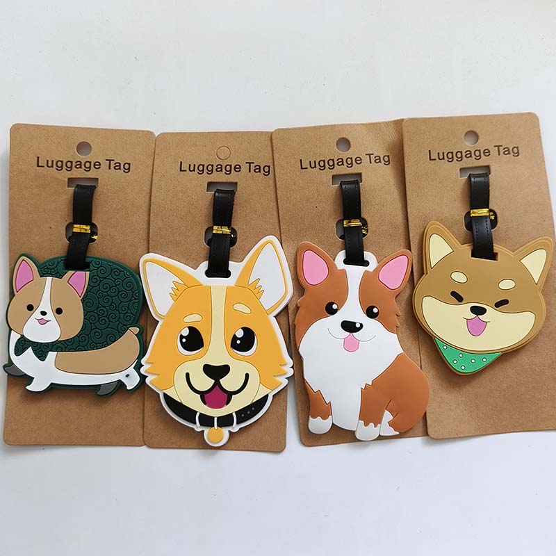 Travel Accessories New Design Corgi Dog Lage Tag Silica Gel Suitcase ID Addres Holder Baggage Boarding Portable Label