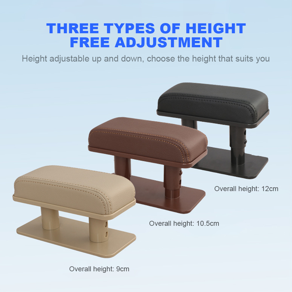 Universal Car Armrest Box Adjustable Height Armrests Pad Auto Rest Extender Driver Arm Elbow Support Supplies