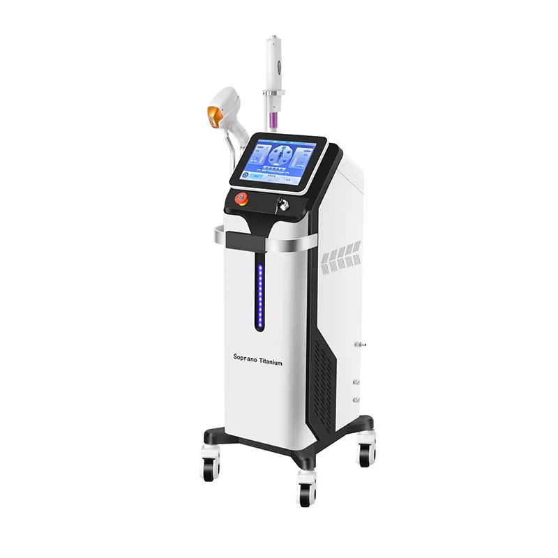 Best 808 Diode Laser And Pico 2in1 Beauty Equipment 3 Wave Diode Laser Hair Removal Non-invasive 5 Tips ND YAG Laser Tattoo Removal Machine
