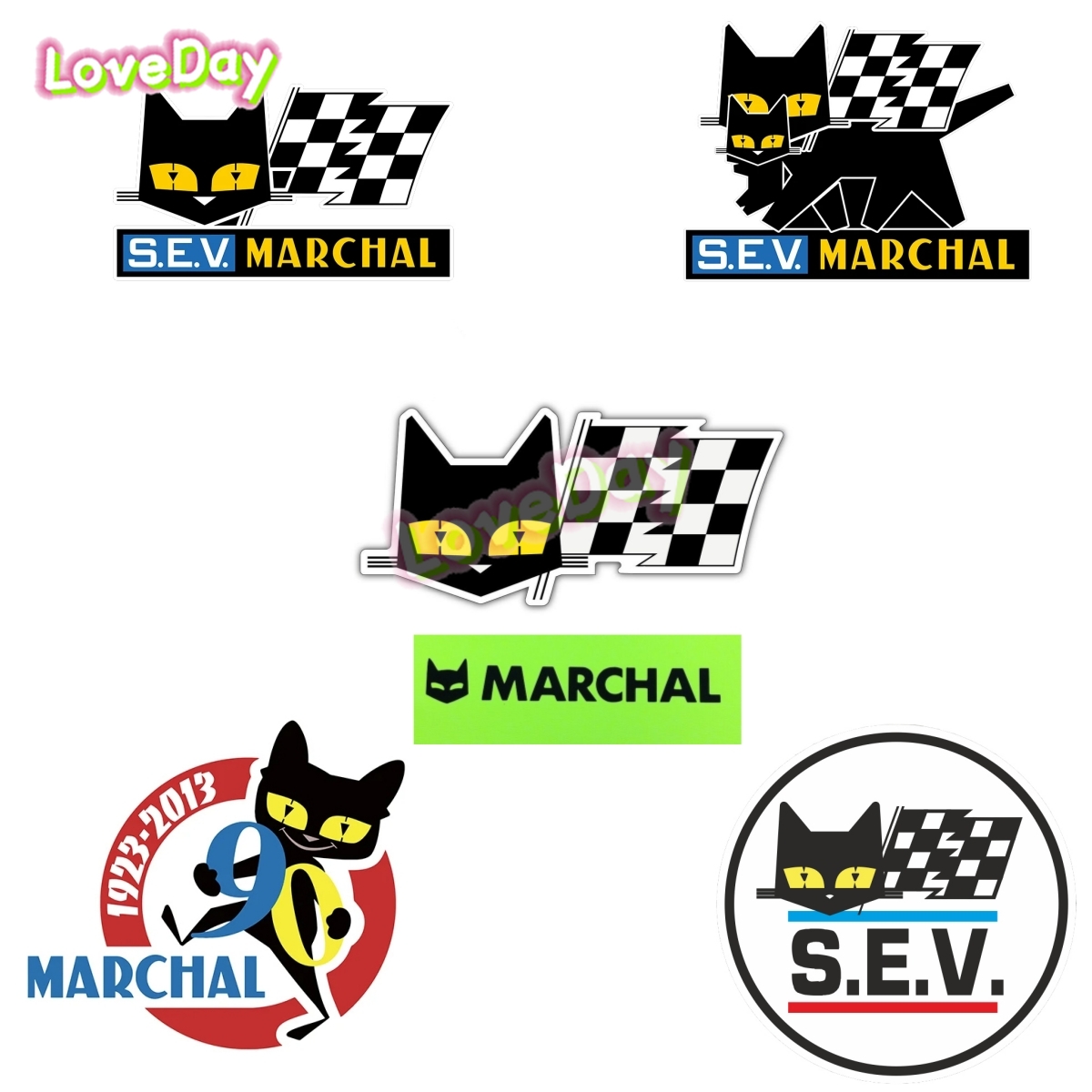 Retro Fuel S.E.V. MARCHAL Faro High Quality Die Cut Vinyl Waterproof Motorcycle Racing Flag Car Sticker