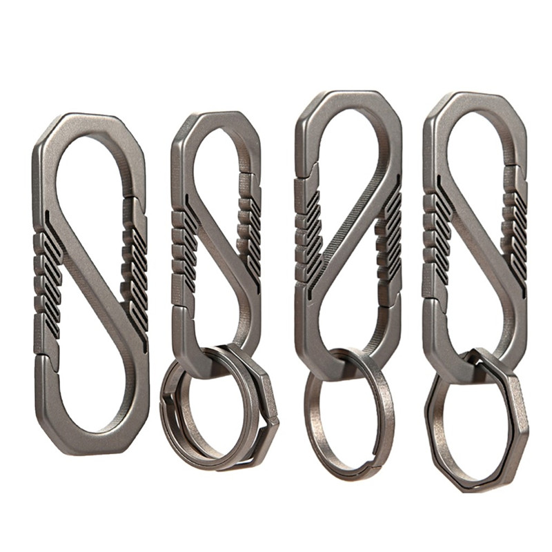 Durable Titanium Alloy Keychain Car Key Holder Outdoor Carabiner Spring Snap Hook Clip Backpack Buckle e6625