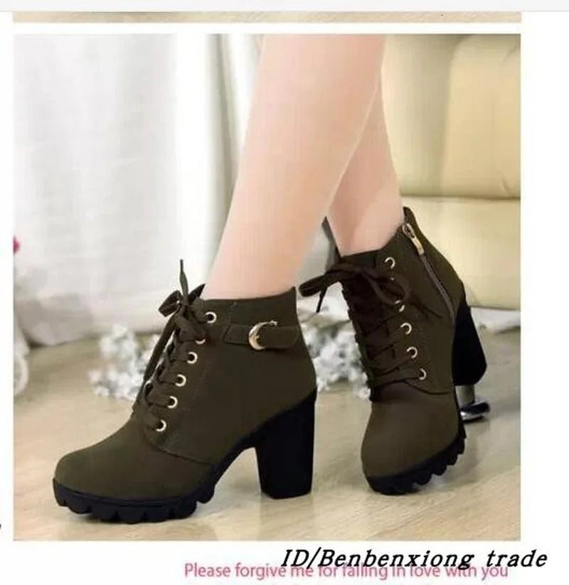 2024 Spring/Winter Womens Pump Boots High Quality Lace European Womens Shoes PU High Heels Quick Delivery 241111