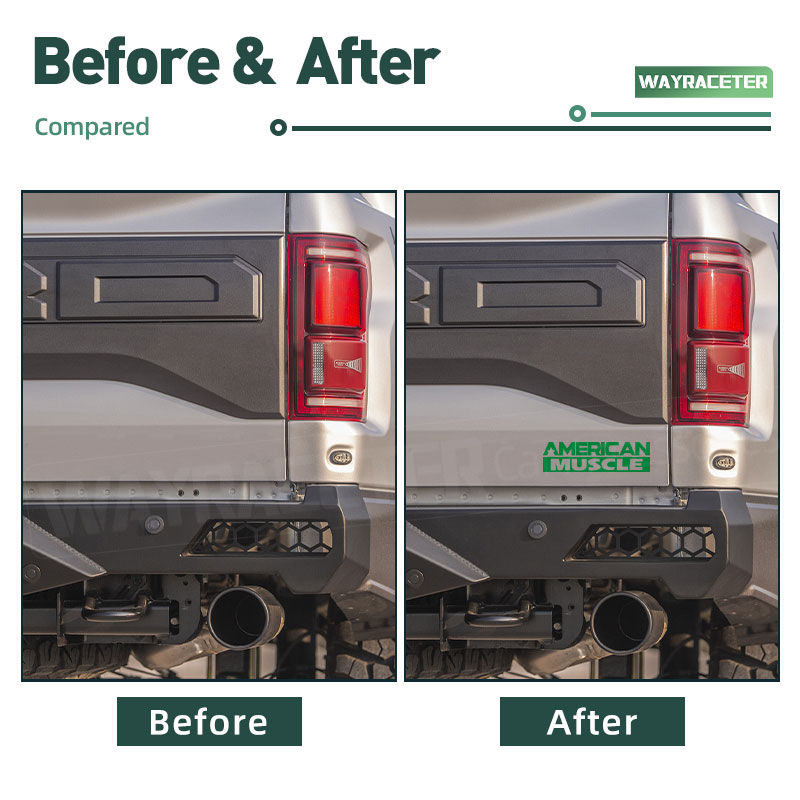 2 Pcs Rear Trunk Front Bumper Window American Muscle Vinyl Decal For Ford F150 Raptor Ranger Wildtrack 2023 Maverick Accessories