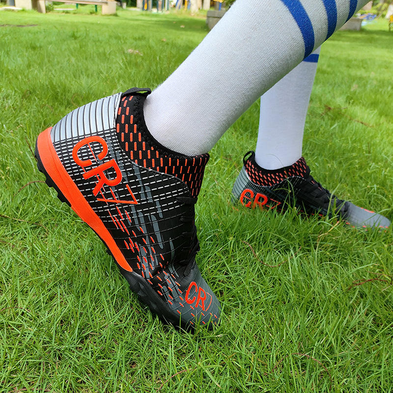 Men Football Field Boots Original Professional Turf Indoor Training Football Shoes High Ankle Ultralight Tournament Soccer Shoes