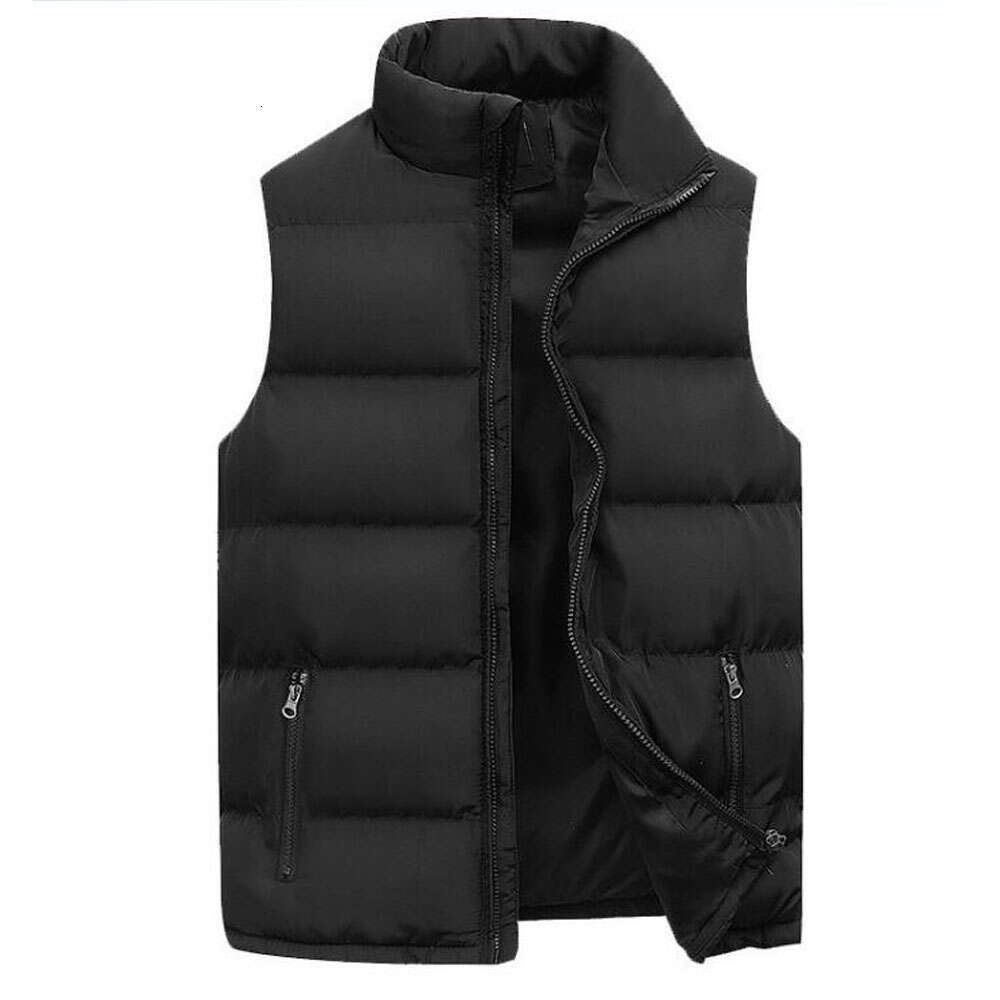 Men Stand Collar Loose Cotton Pad Parka Waistcoats Autumn Winter Unisex Sleeveless Zip Up Vests Oversized M-6XL BSD-M-03