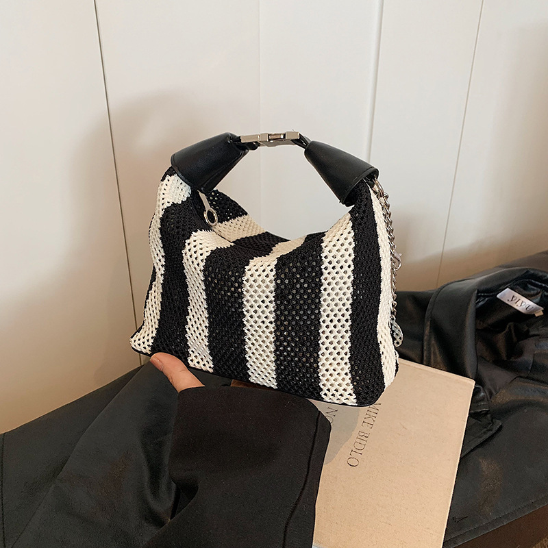 Striped For Bags Handbags Women Versatile Handbag, Shoulder Crossbody Bag, Commuting Dumpling Bag