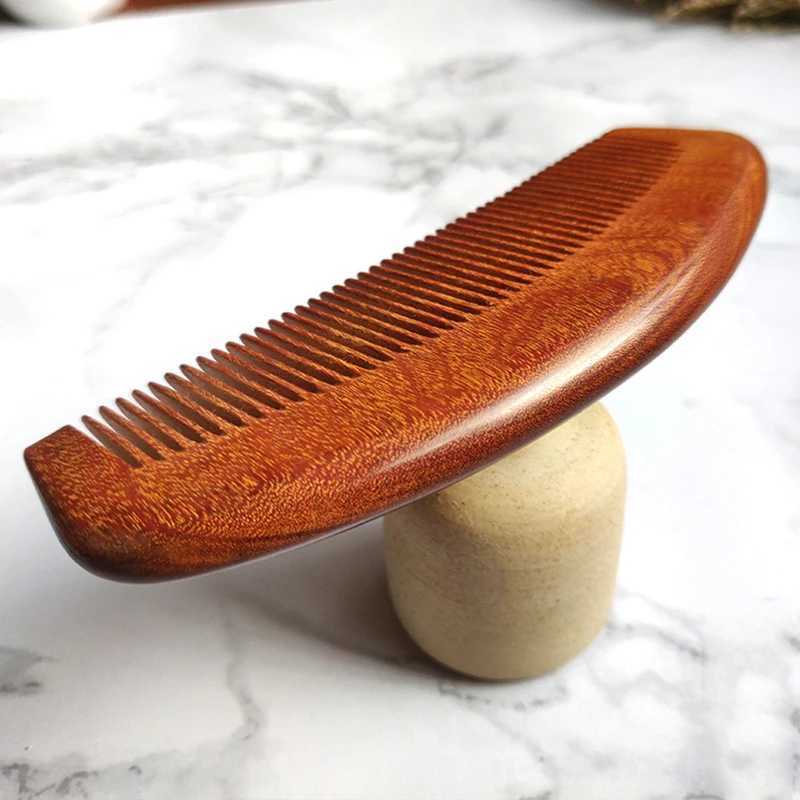 Small Comb Natural Green Sandalwood Structure Fine Teeth Hair Comb Anti static Head Embossed Points Massage Gift W241112