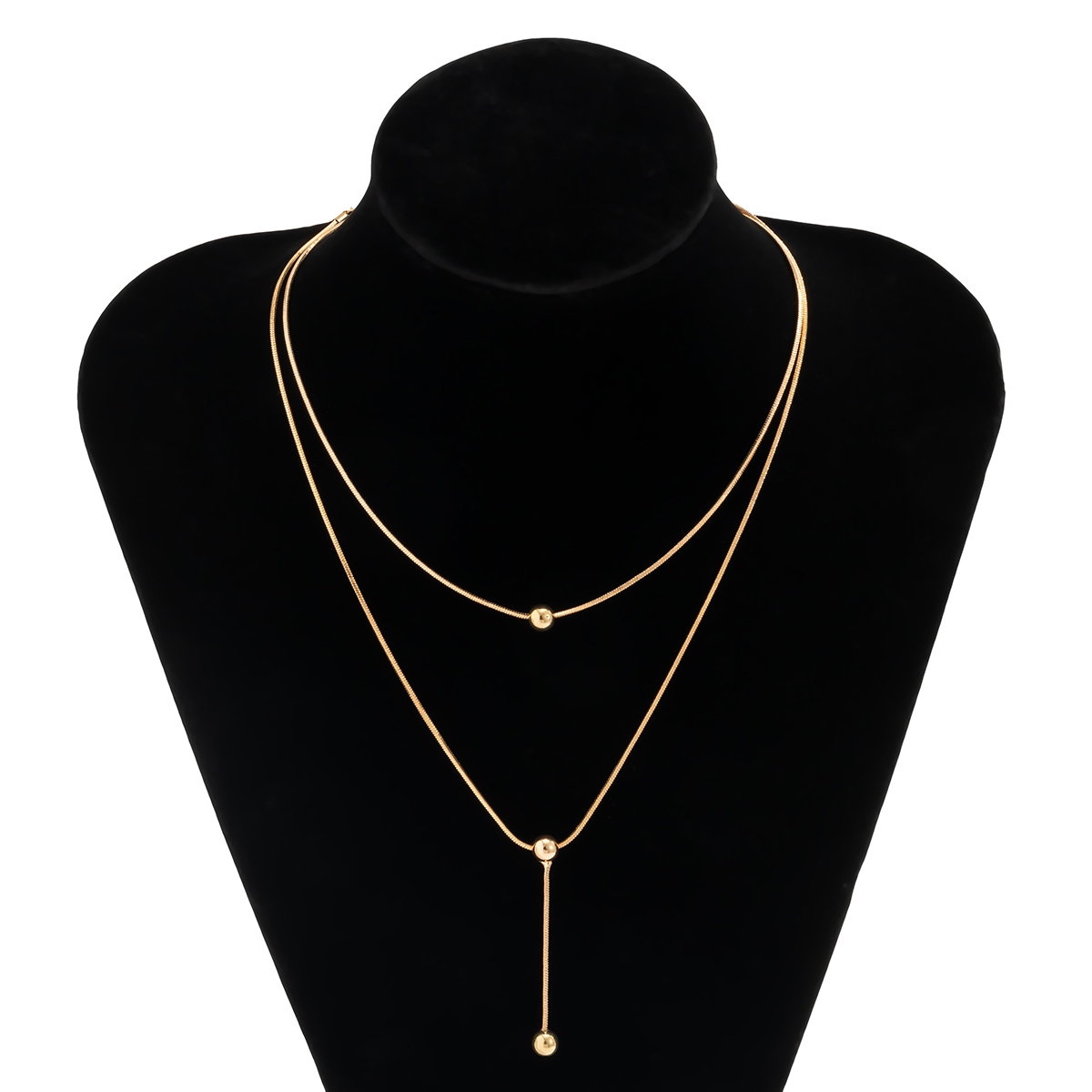 Ingemark Gothic Temperament Snake Bone Thin Chain Necklace for Women Collar Vintage Ball Pendant Choker Neck Jewelry Accessories