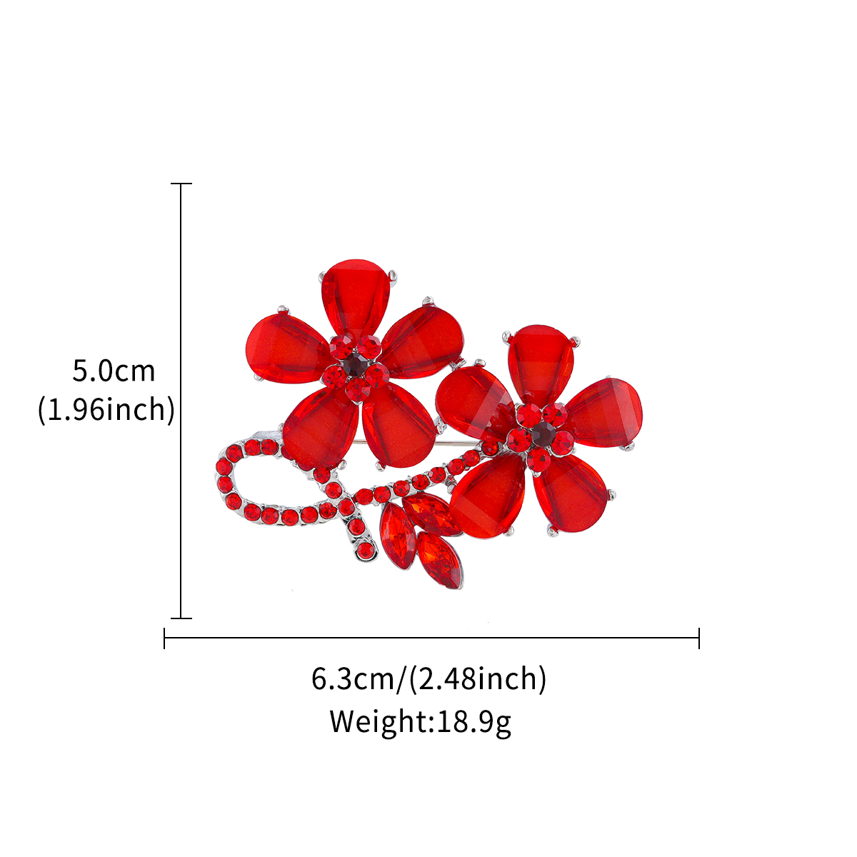 Baiduqiandu Crystal Double Flower Brooch Pins For Women Girls a666c 5 2b39f