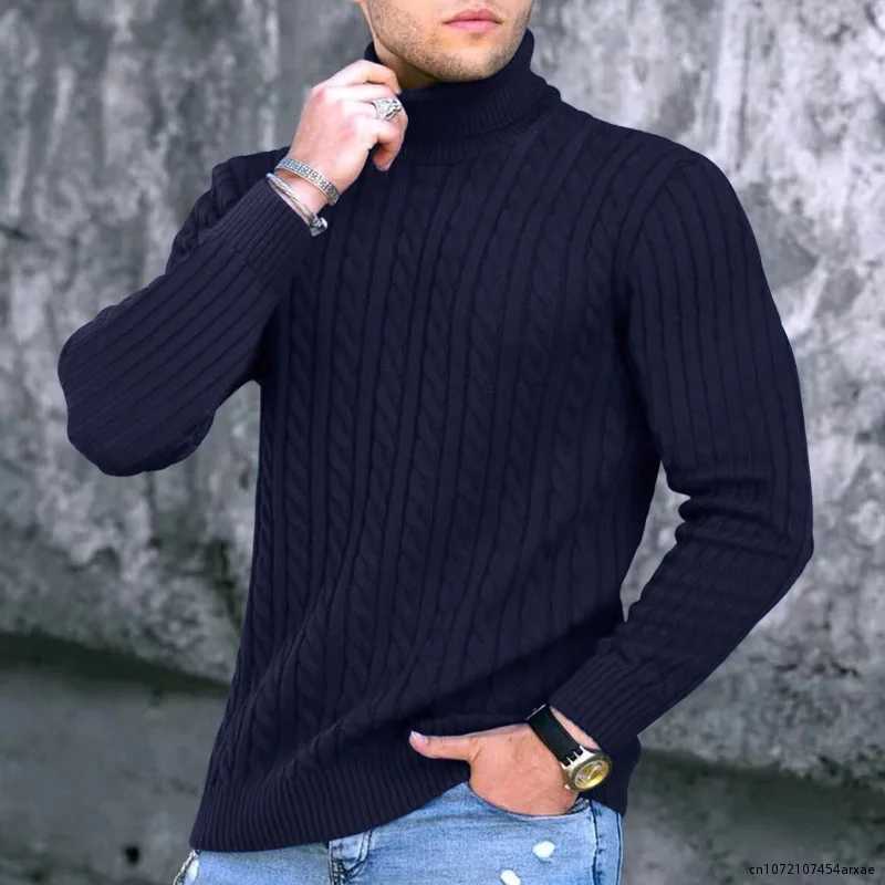 Winter Mens Turtle Neck Sweater 2022 New Knitwear Large Size Dress Casual Floral Personalized Fashion Cold Shirt W2411111