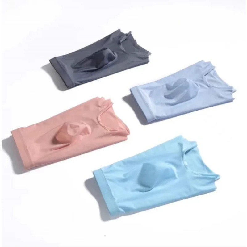 1 piece of mens boxing shorts ice silk mens underwear seamless sexy underwear mens underwear antibacterial breathable underwear 241112