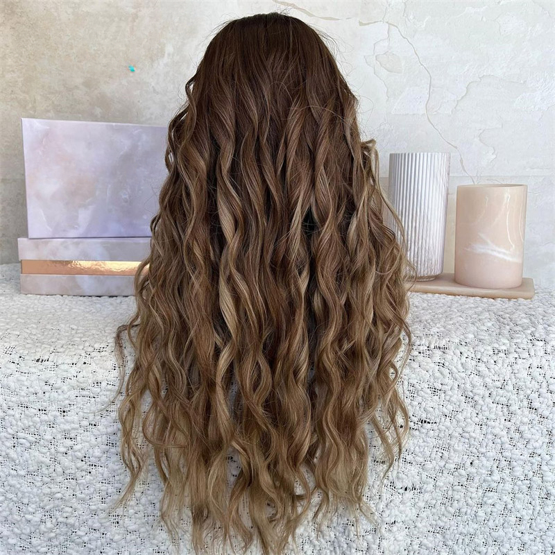 Free shipping Braziloian Highlight 13x6 HD Frontal Wig blonde Colored 200 Density 13x4 loose deep Wave Lace Front Human Hair Wigs For Women 34 36 Inch