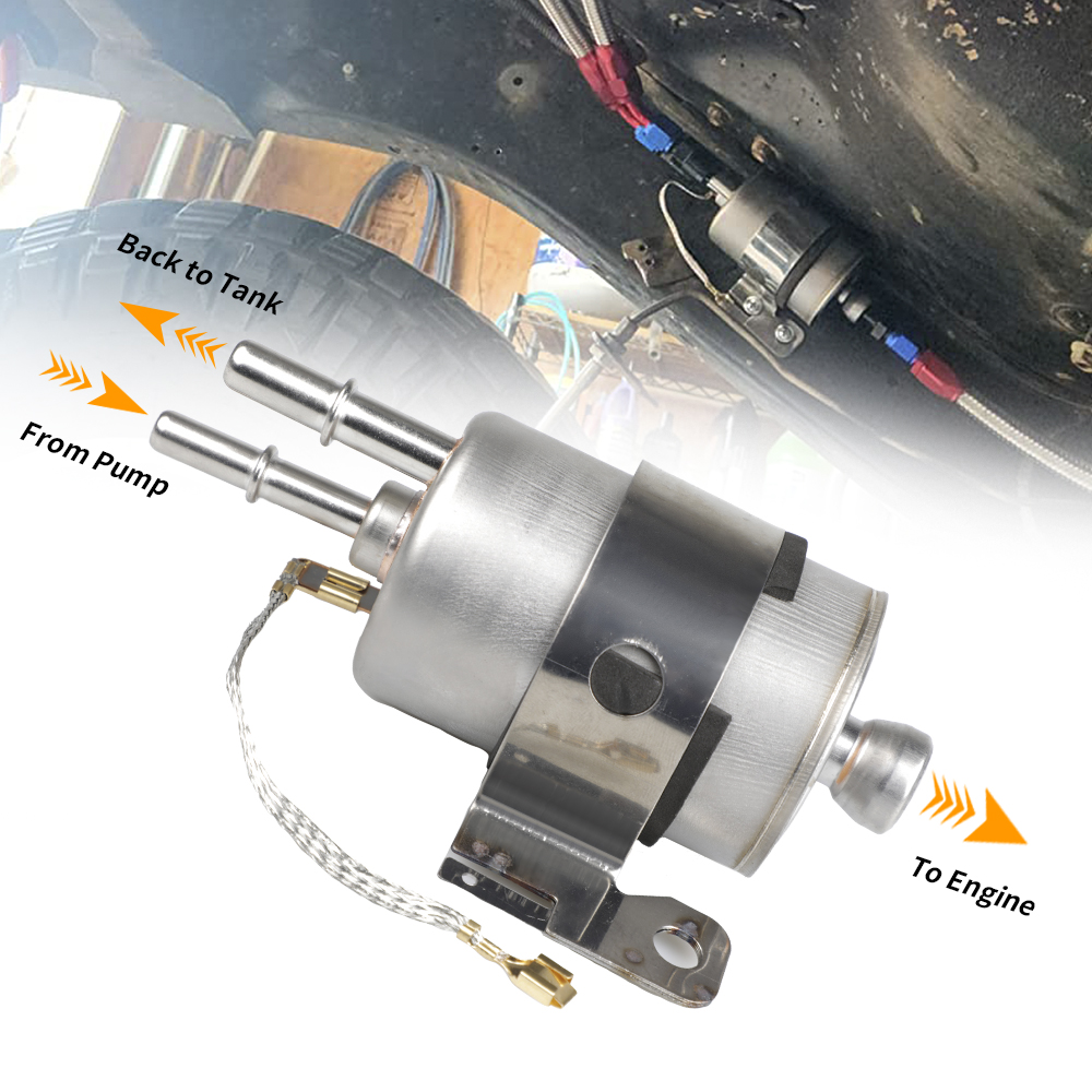 GSL392 Inline LS Pump & 58 PSI Filter Regulator EFI 255LPH 6AN Fittings 400-939 With 47.24 inch AN6 Fuel Hose