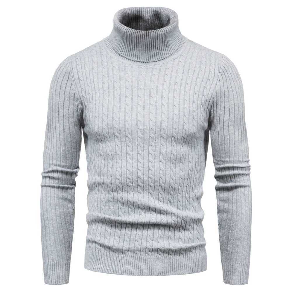 Autumn and Winter Turtle Neck Warm Fashion Solid Color Sweater Mens Sweater Ultra Thin Lanhua Mens Knitted Sweater Bottom Sweater W2411111