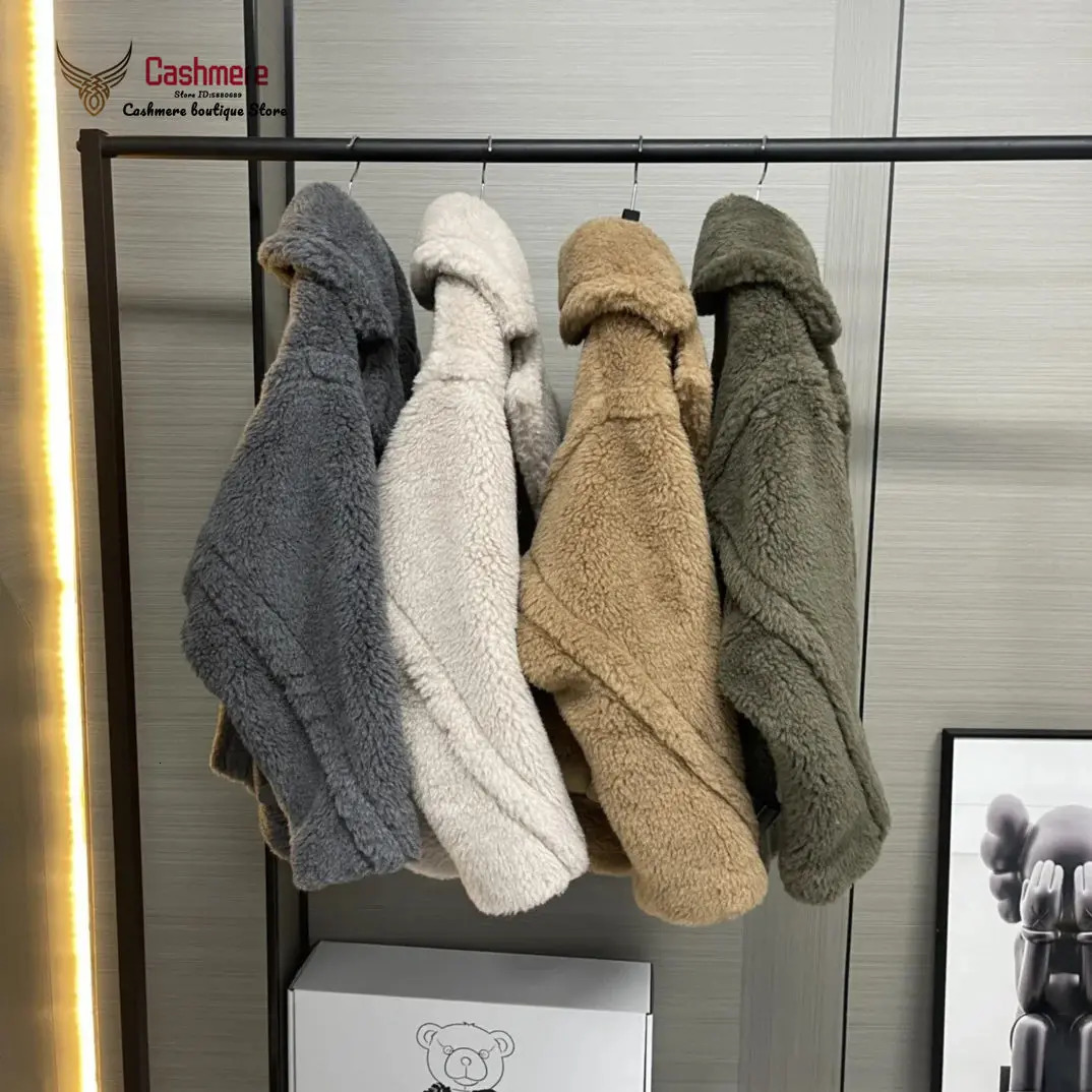 Winter short jacket womens jacket teddy bear jacket womens autumn casual camel double chest high-end warm jacket 241112