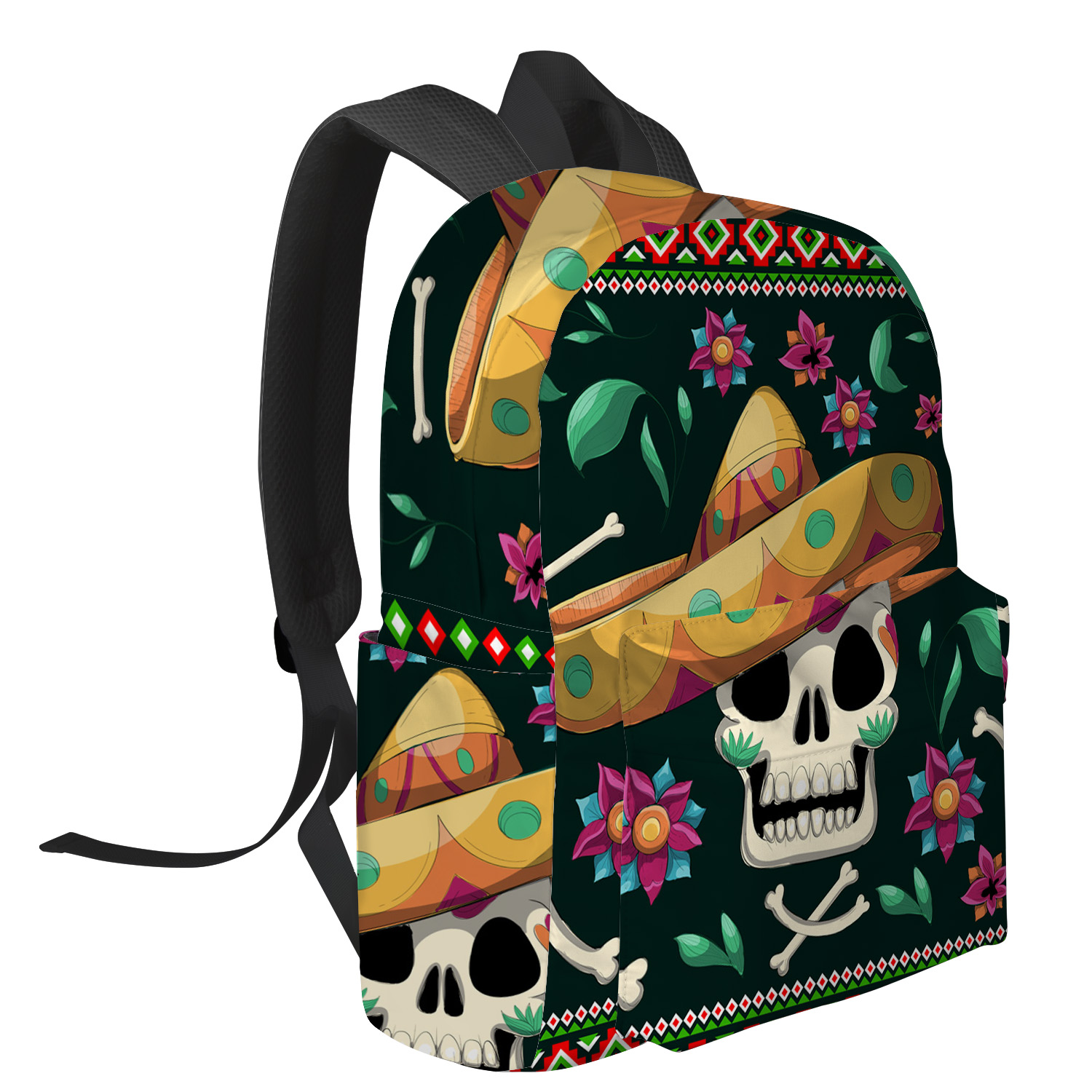 Mexico Skull Straw Hat Colorful Large Capacity Bookbag Travel Backpacks Schoolbag For Teenager Women Laptop Bags Rucksack 243b1 bb282
