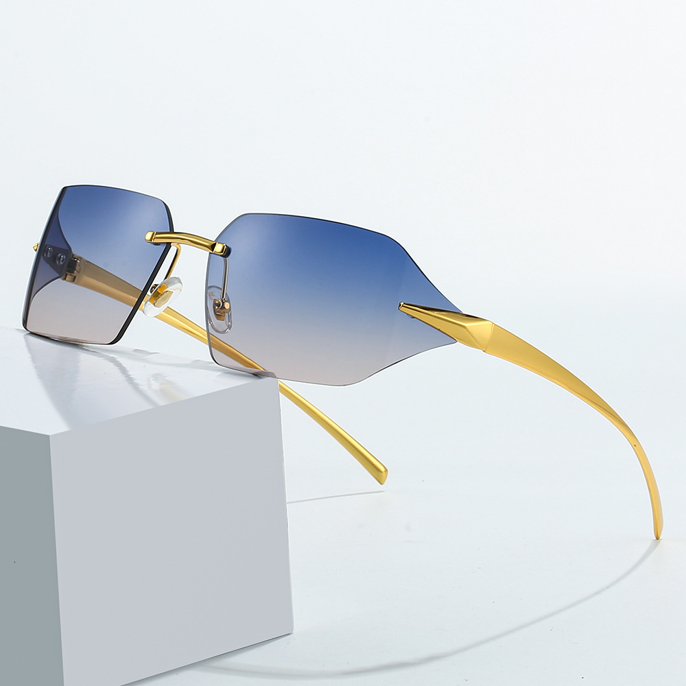 Frameless Sunglasses Men And Women Fashion Designers Luxury Glasses Outdoor Riding UV400 Sun Glasses