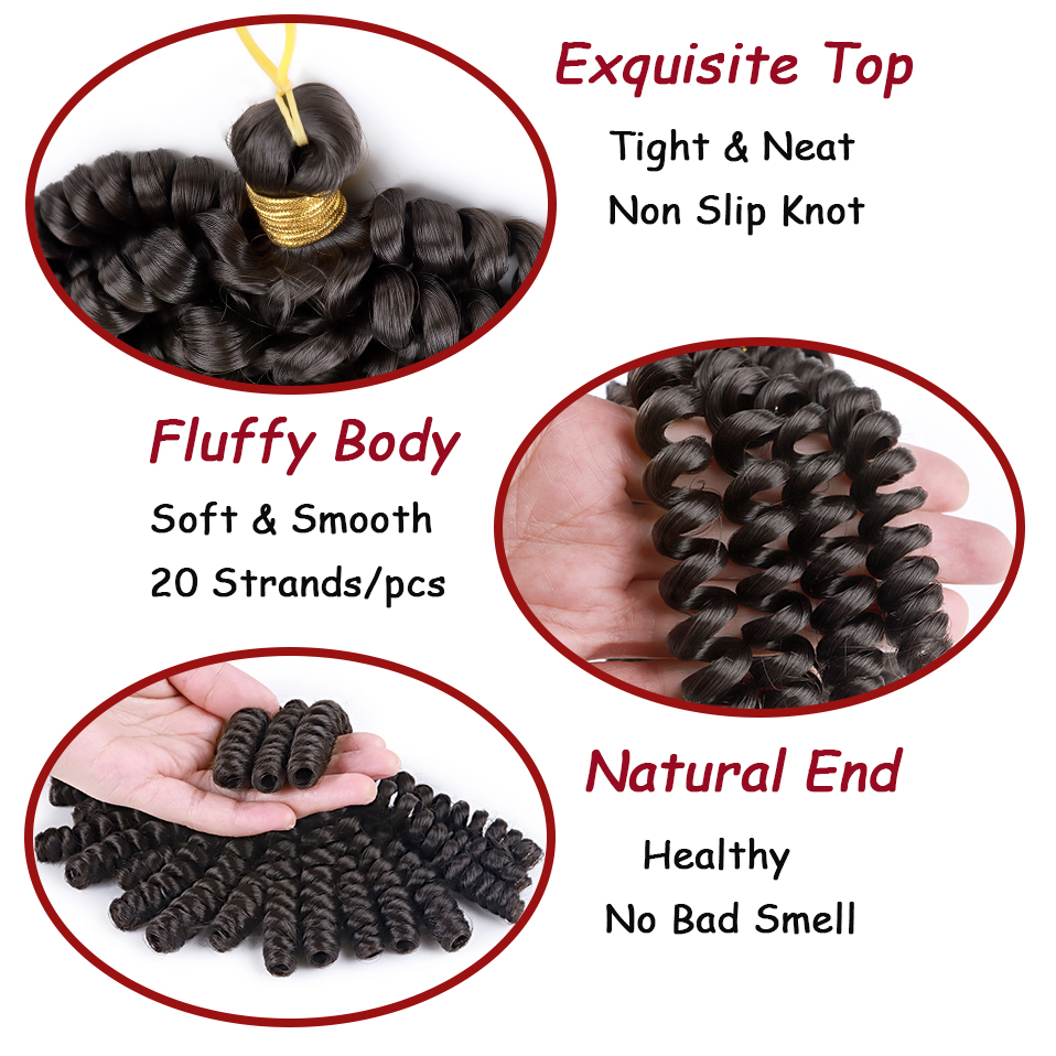 Benehair inch Short Jaican Braids Crochet Hair Synthetic Ombre Black Brown Wine Red Curly braids for black women 5
