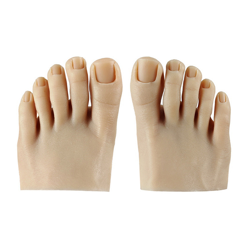 1PCS Practice Foot Nail Mannequin With Fake Toes For Pedicure Training Nail Display Silicone Nail Training Foot Fake Model smile