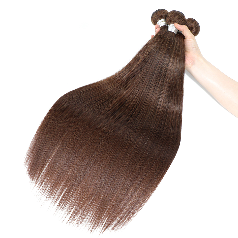 Color #4 Brazilian Hair Weave Bundles 28 30 32 Bone Striaght Bundles Virgin Human Hair Bundles 1 3 4 Bundles Raw Hair Extensions 3a31c