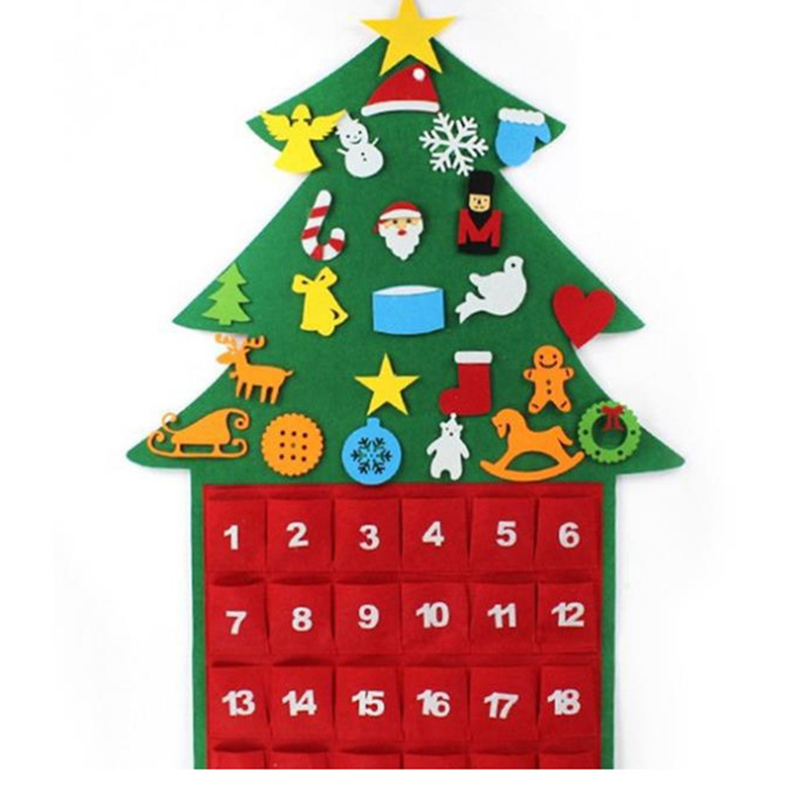 DIY Wall Christmas Felt Tree with Hanging Decorative DIY Christmas Decorations for Kids Toddlers Home Door Window Wall d237f