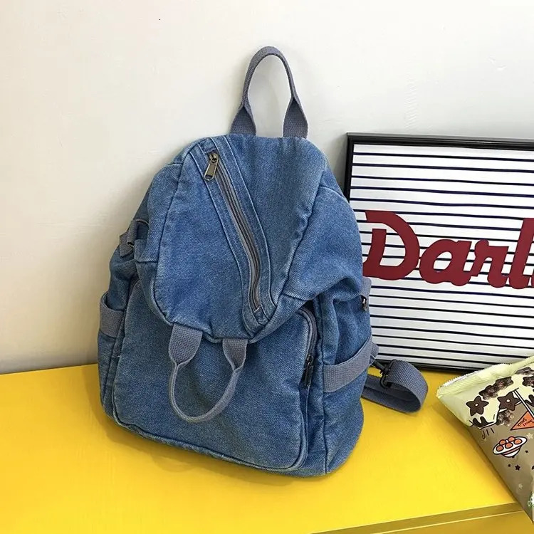 Denim backpack multi-purpose bag Harajuku Y2K bag retro cross shaped shoulder bag 241111