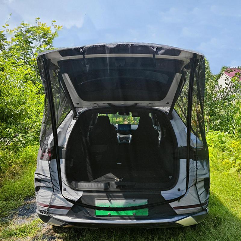 SUV Trunk Tailgate Mosquito Net Tent Car Tailgate Sunshade With Zipper Breathable Insect-proof UV-proof SUV Trunk Curtain 8c31a