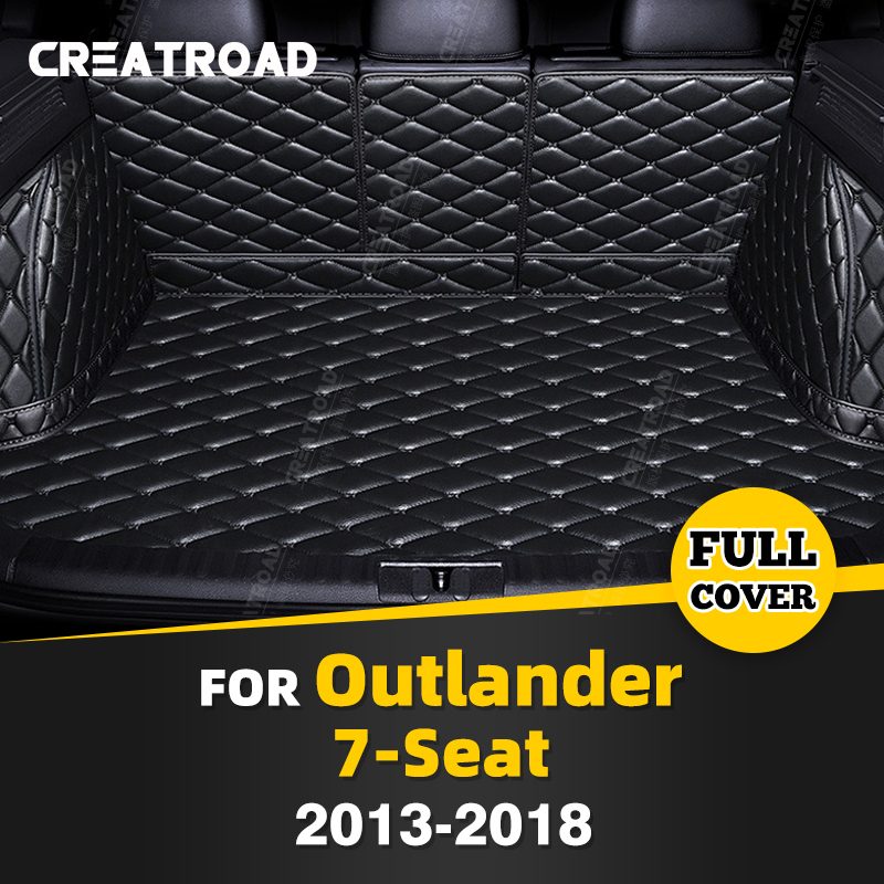 Full Coverage Trunk Mat For Mitsubishi Outlander 7-Seat 2013-2018 17 16 15 14 Car Boot Cover Pad Interior Protector Accessories 61b84