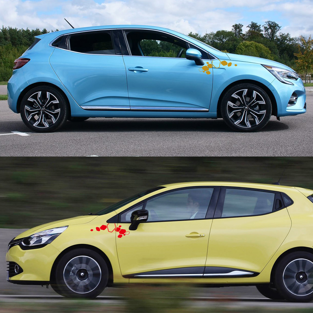 4PCS Car Body Stickers For Renault Clio 1 2 3 4 5 IV RS V Style Graphics Vinyl PVC Decor Decals Auto External Tuning Accessories