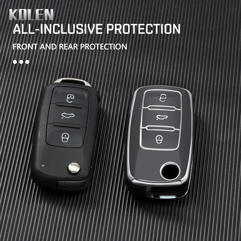 2 3 Buttons TPU Car Key Case Cover Shell Fob For VW Volkswagen MK4 Bora Golf 4 5 6 Jetta Passat Polo Touran Skoda Octavia Seat