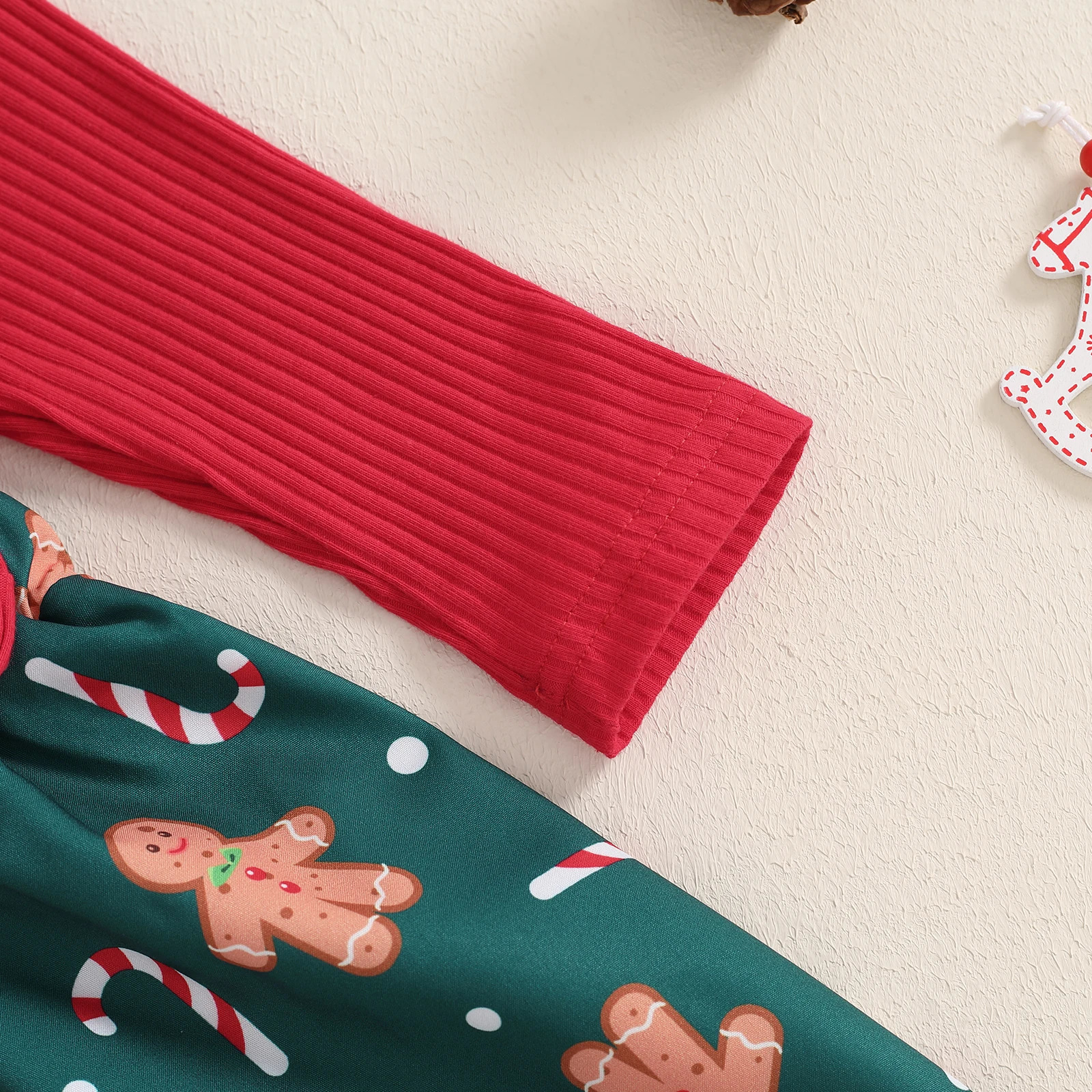 MISOWMNJOY Christmas Infant Girls Dress Cute Fall Baby Clothes Plaid Bow Long Sleeve Ribbed Ruffle Overall Dress Headband Outfit 241111