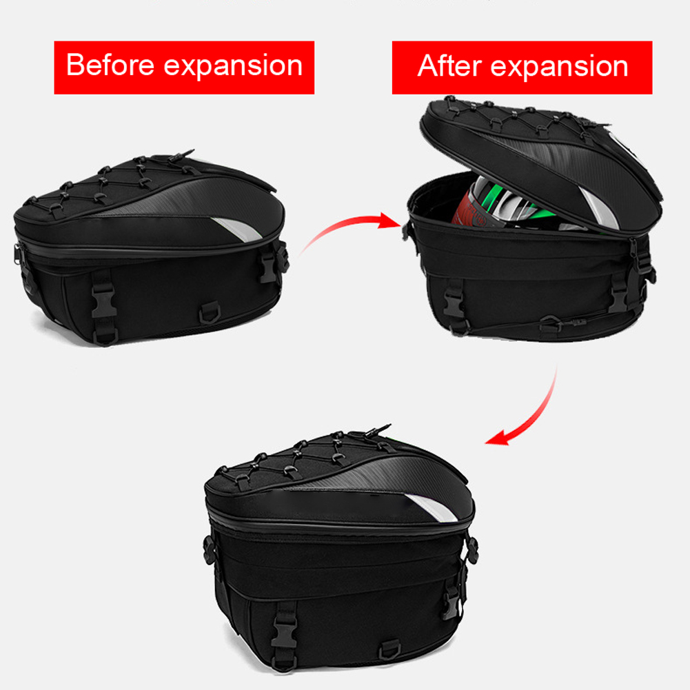 Dual Use Waterproof Helmet Motorcycle Tail 30L-40L Box Rear Seat Bag Large Capacity Rider Backpack Motorbike Accessories