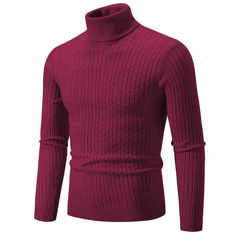 New mens high neck sweater solid color turtle neck zipper knitted sweater casual turtle neck sweater mens autumn and winter W2411111