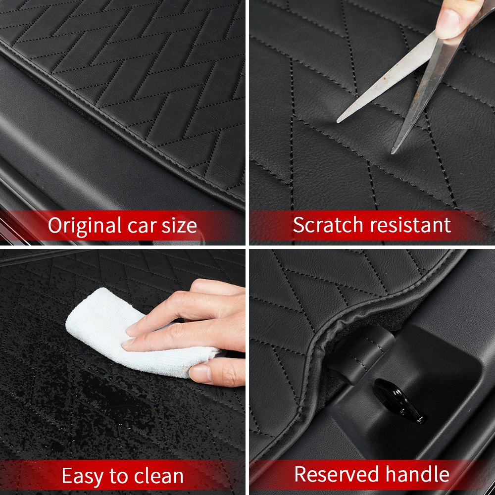 For Tesla Model 3 / Y 2020-2023 Front Rear Trunk Mat Car Leather Trunk Storage Pad Bottom Protector Pad Car Interior Decoration 155d8