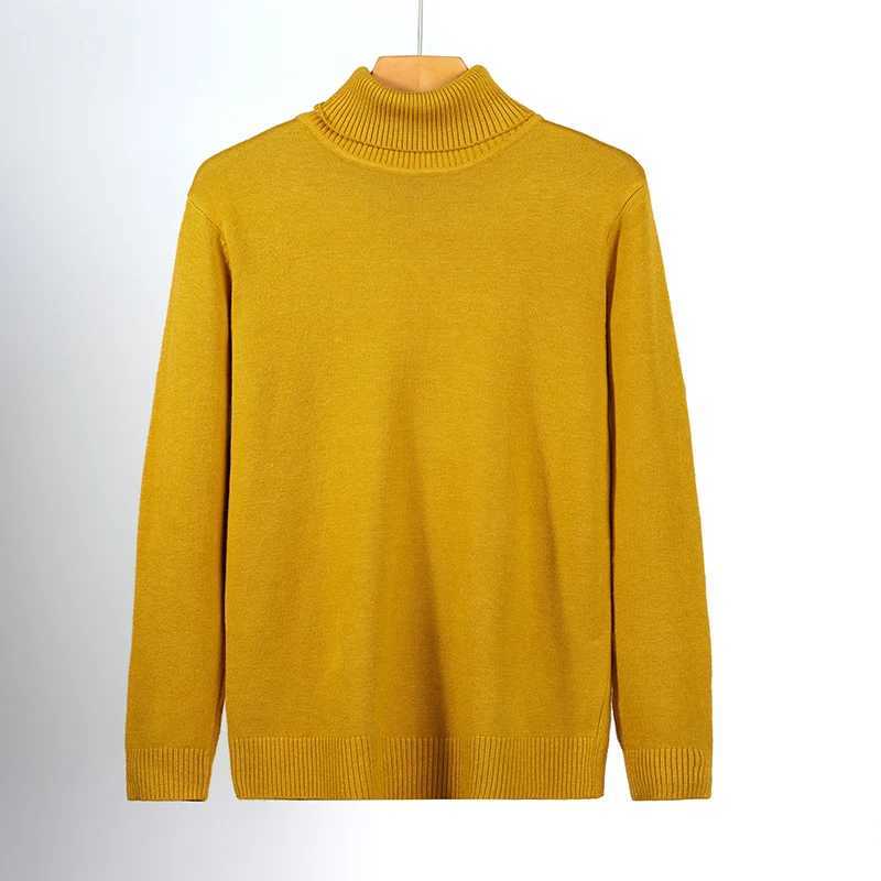 Mens fashionable casual slim fit pullover classic turtle neck long sleeved sweater comfortable office work solid sweater for men W2411111