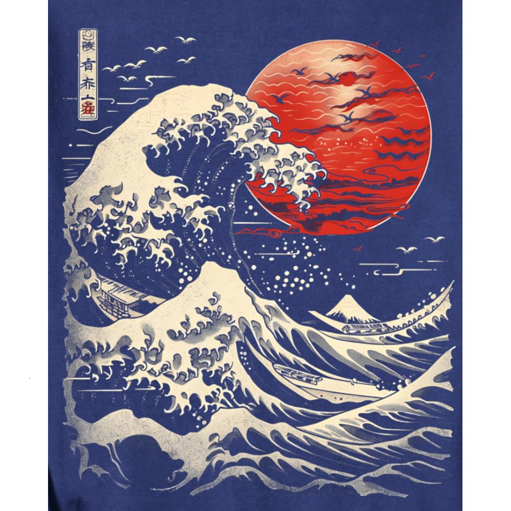 Long Sleeve Shirts for Men sweatshirt Japan Tsunami Kanagawa Wave Ukiyoe Japanese Art Graphic Tees Sweatshirt T shirt Tee Streetwear Casual tops cloth