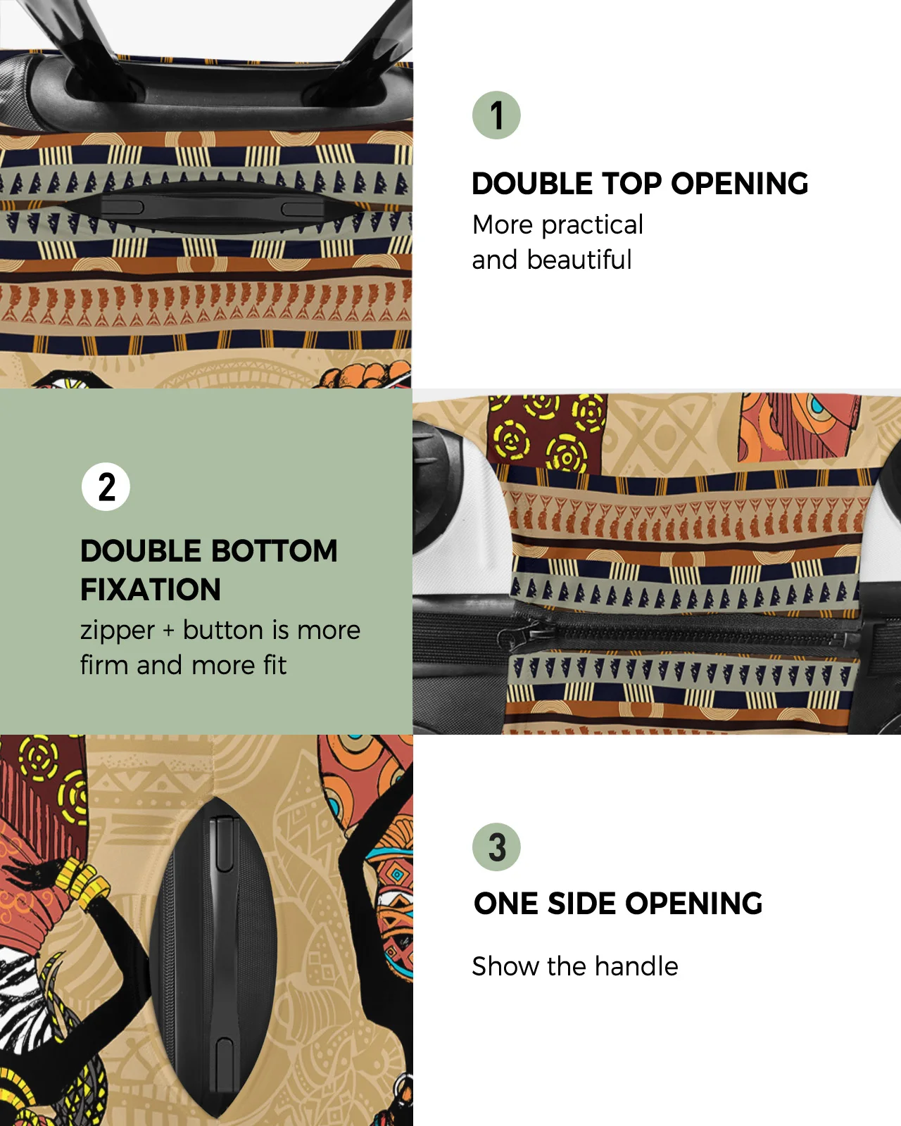 Ethnic Style African Women Black Women Lage Cover Stretch Baggage Protector Dust Cover for 18-32 Inch Travel Suitcase Case 9f8af 5 66912