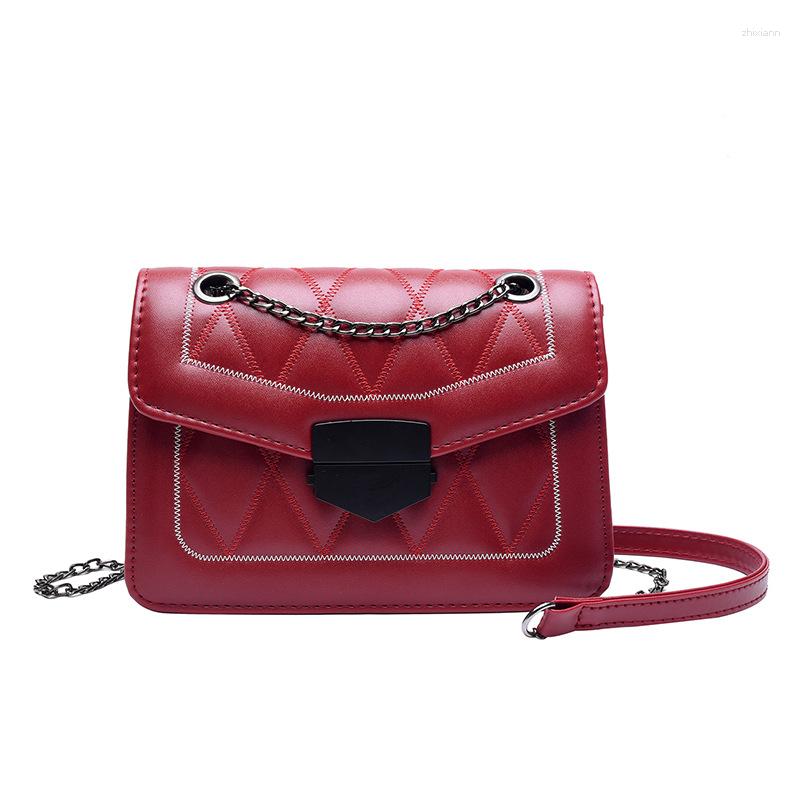 Bag Fashionable All-match Western Style Rhombic Small Square Texturized Chain Shoulder Crossbody Autumn And Winter Women's zhanyishengli