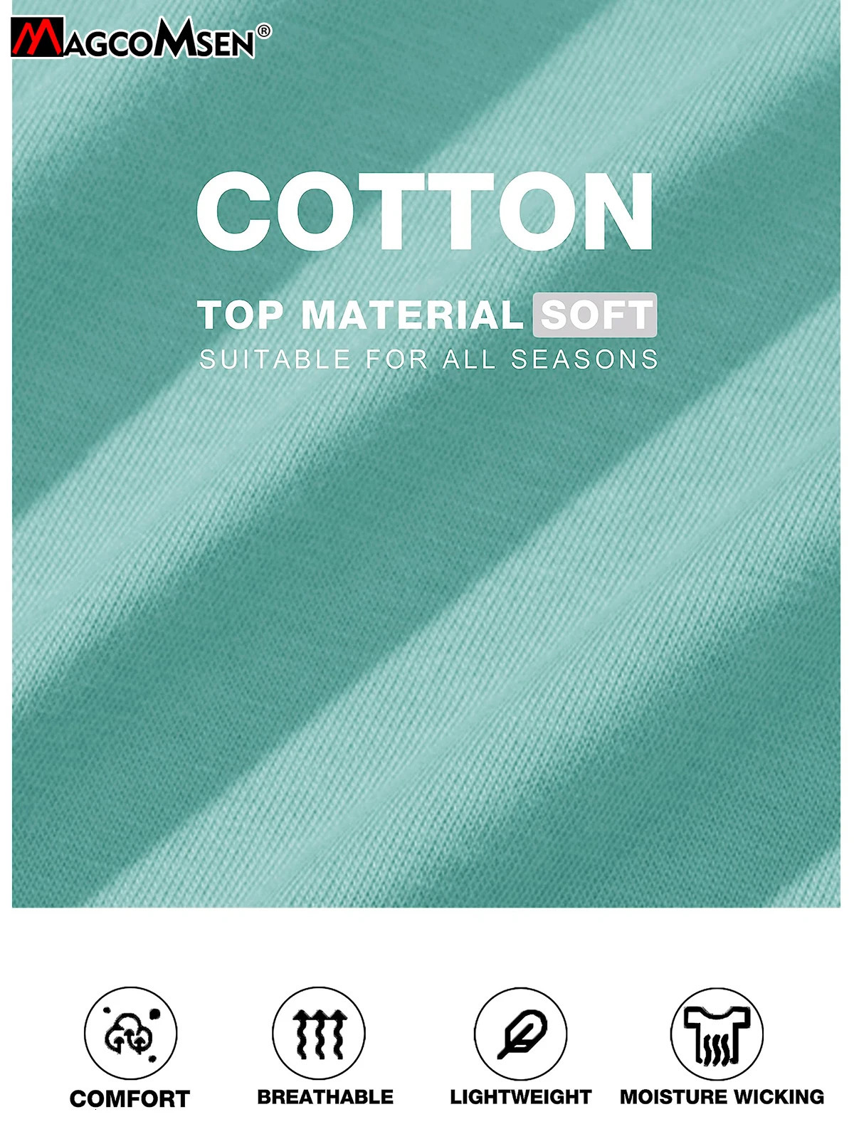 MAGCOMSEN Cotton Crew Neck Mens Casual T-shirt with Chest Pocket Moisturizing Short Sleeve Soft Daily Top 241112