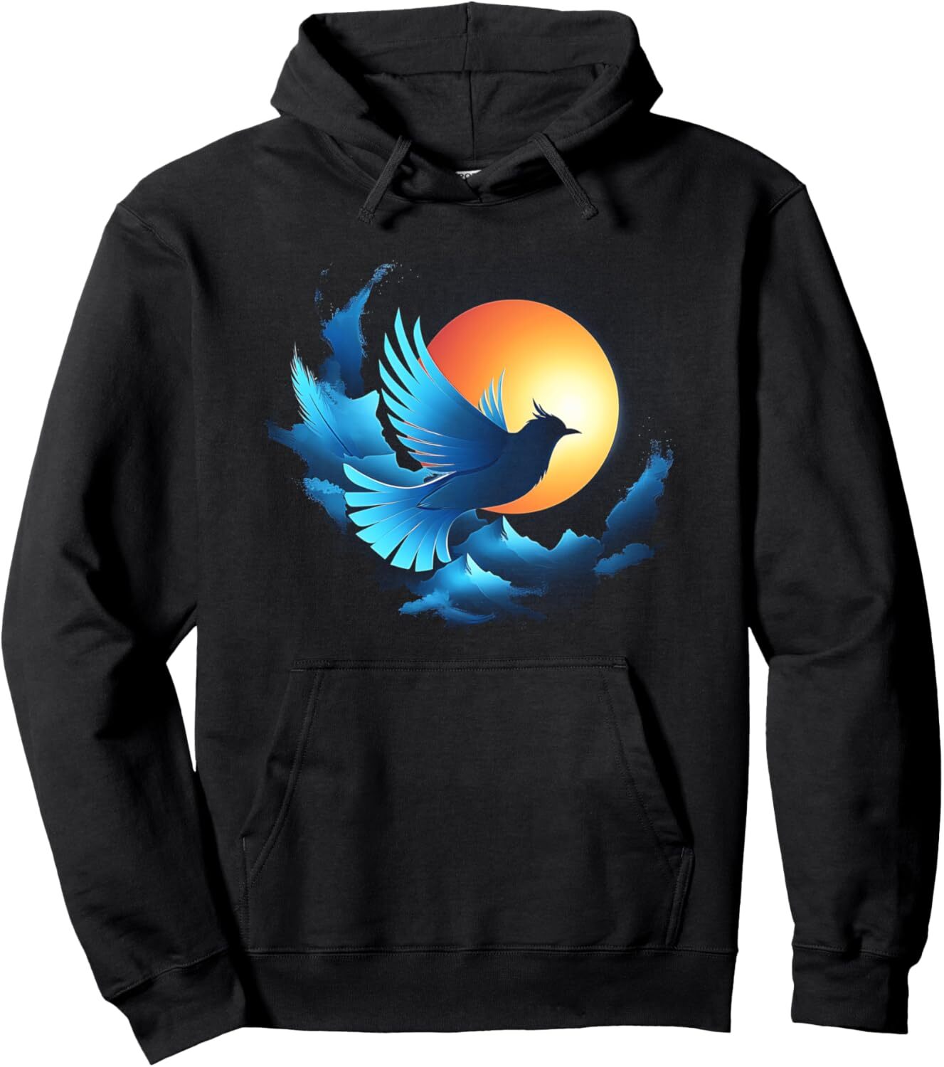 Hoodie for Mens Womens Bluebird Sunrise Bird Mountain Hiking Nature Lover Wildlife Pullover Hoodie Graphic Hoodies sweatshirt
