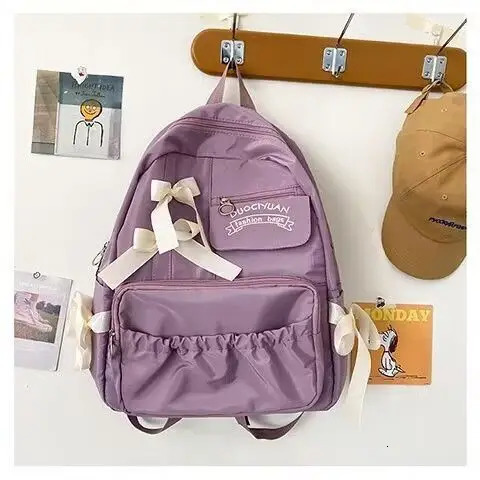 Japanese Cute Bow Y2K Fashion School Backpack Travel Bag High Capacity Storage Bag Student Backpack 241111