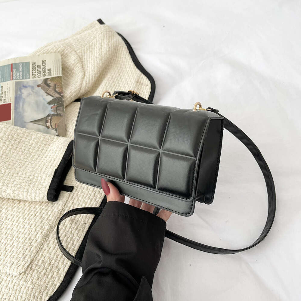Chocolate Square PU Leather Crossbody for Women Travel Handle Handbag Fashion Shoulder Messenger Ladies Small Flap Bag