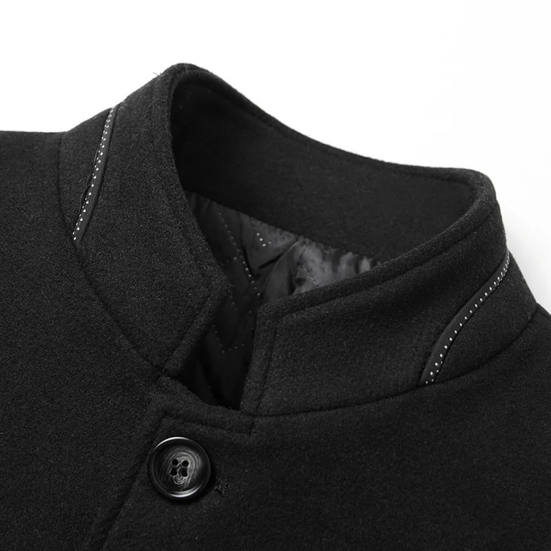 Wool blend coat mens winter fashion mens wild coat mens thick coat warm jacket trench coat stand collar coat 241112