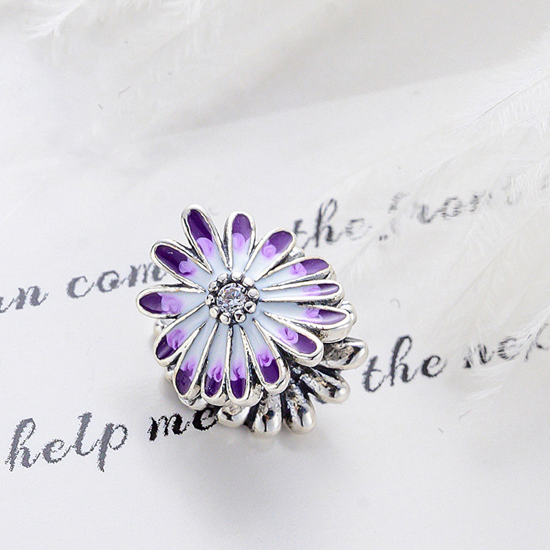 NEW Snowflake Circle Purple Glow-in-the-dark Firefly Dangle Charm Beads Fit Pendant Charms Silver 925 Original Jewerly Bracelet