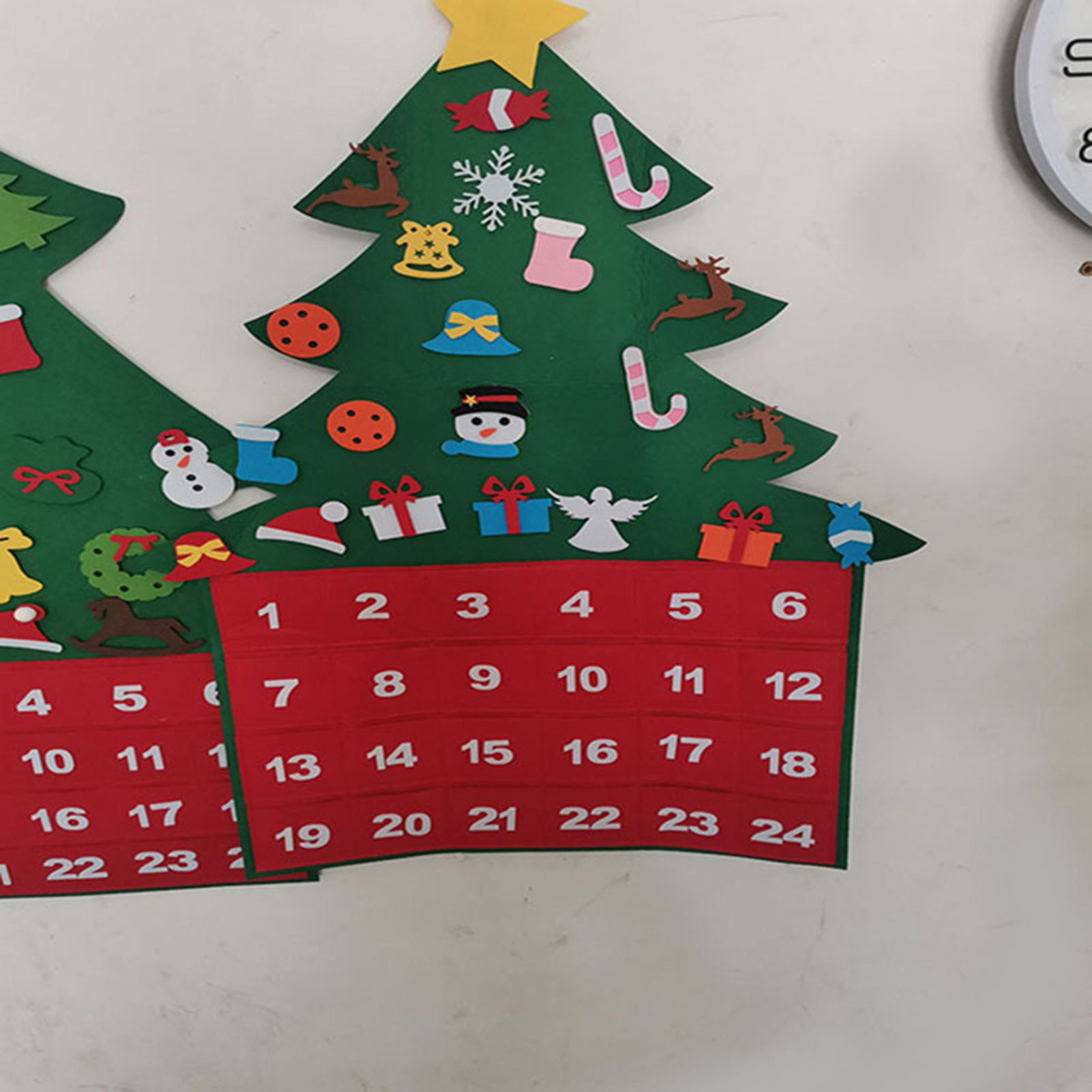 DIY Wall Christmas Felt Tree with Hanging Decorative DIY Christmas Decorations for Kids Toddlers Home Door Window Wall d237f