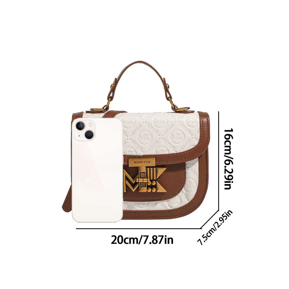 2024 new Vintage print elegant temperament shoulder bag senior sense fashion all saddle handbag