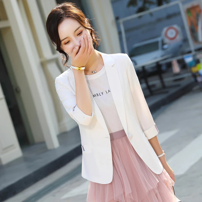 AIyssa Womens Professional Mid Sleeve Set Jacket Elegant and Professional Fashion Spring/Summer 241111