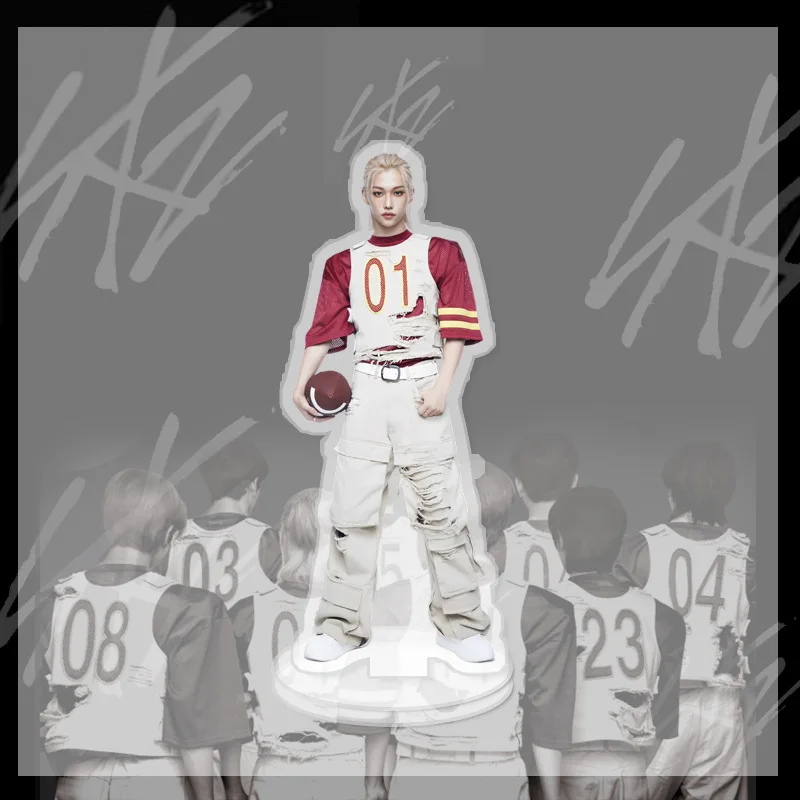 Kpop STRAY-KIDS Figures Acrylic Stand Bang Chan Hyunjin Ball Suit Series Figure Model Desktop Decorative Fans Collectibles Gifts