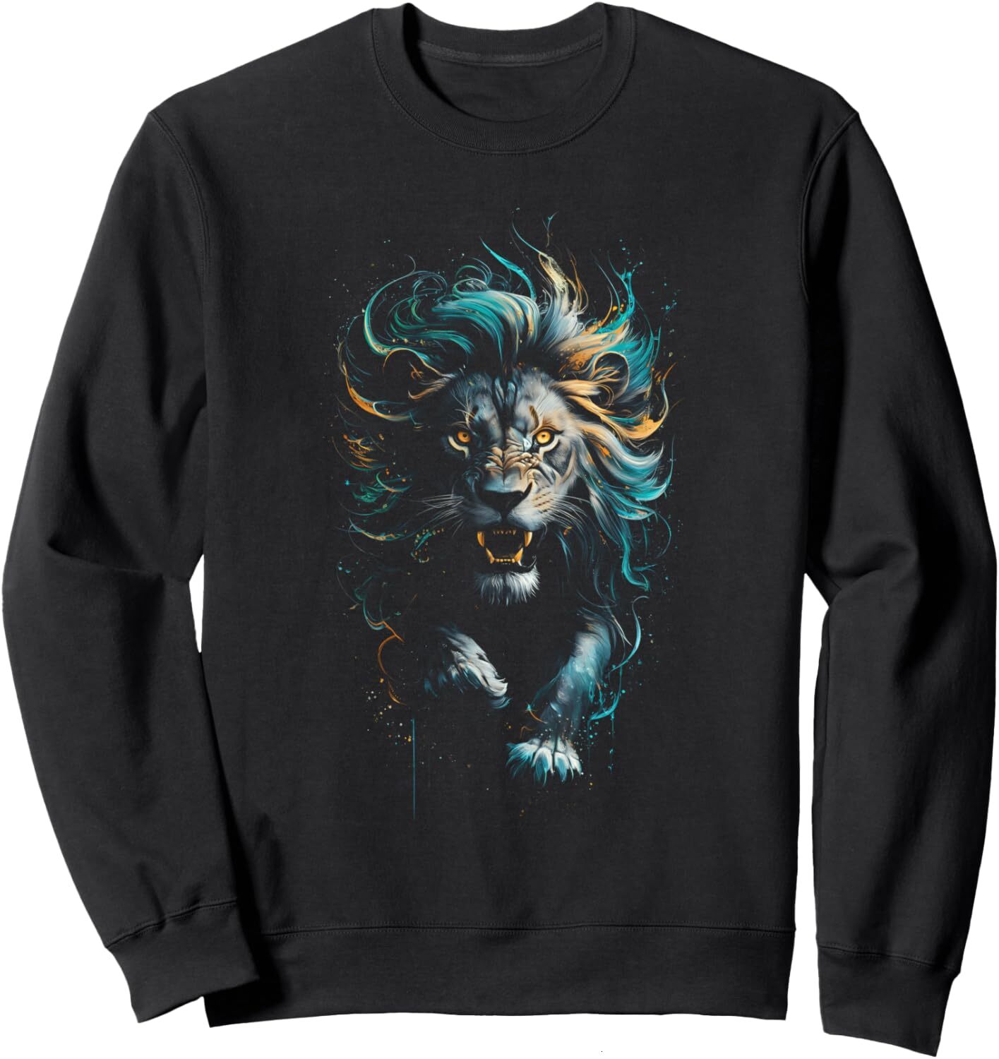Long Sleeve Shirts for Men sweatshirt Lion Fierce Artistic Vibrant Graphic Tiger Display Decor Sweatshirt T shirt Tee Streetwear Casual tops clothes
