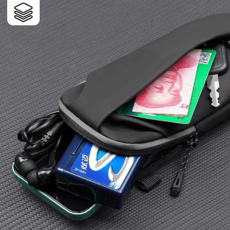 QUESHARK Waterproof PU Leather Running Mobile Phone Arm Outdoor Sports Waist Wrist Pack Single Shoulder Crossbody Bag